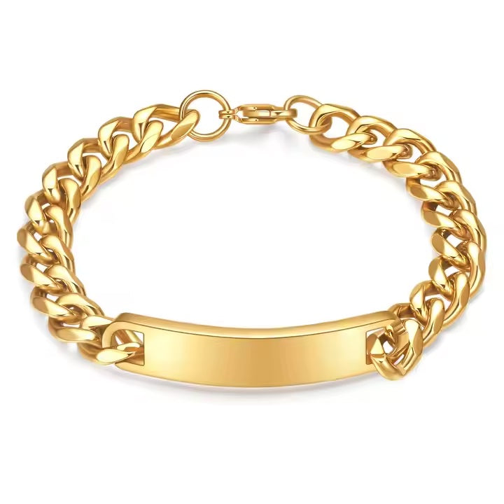 Gepantserde kettingen herenarmband "Cubanito" met gravure