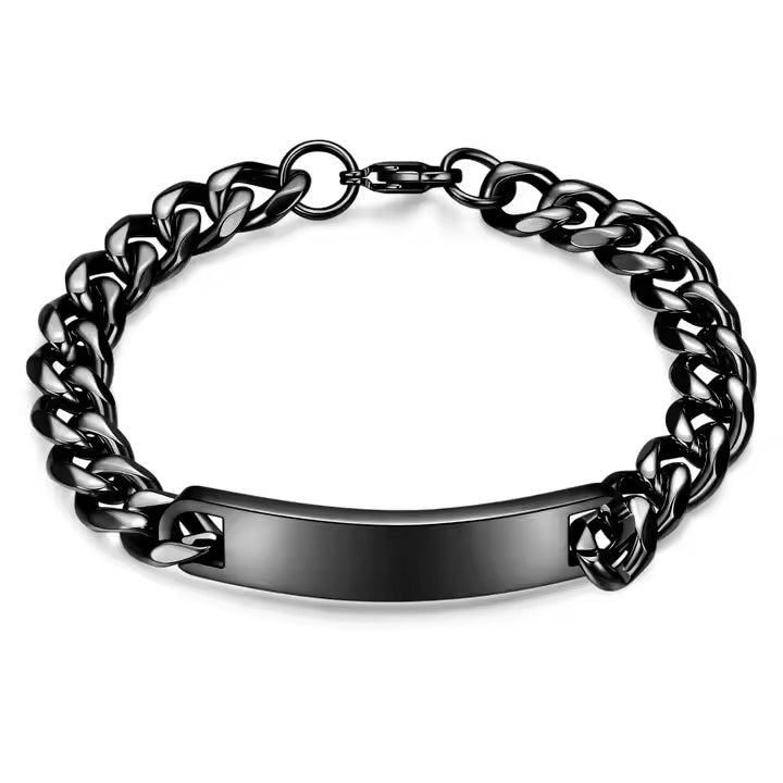 Gepantserde kettingen herenarmband "Cubanito" met gravure
