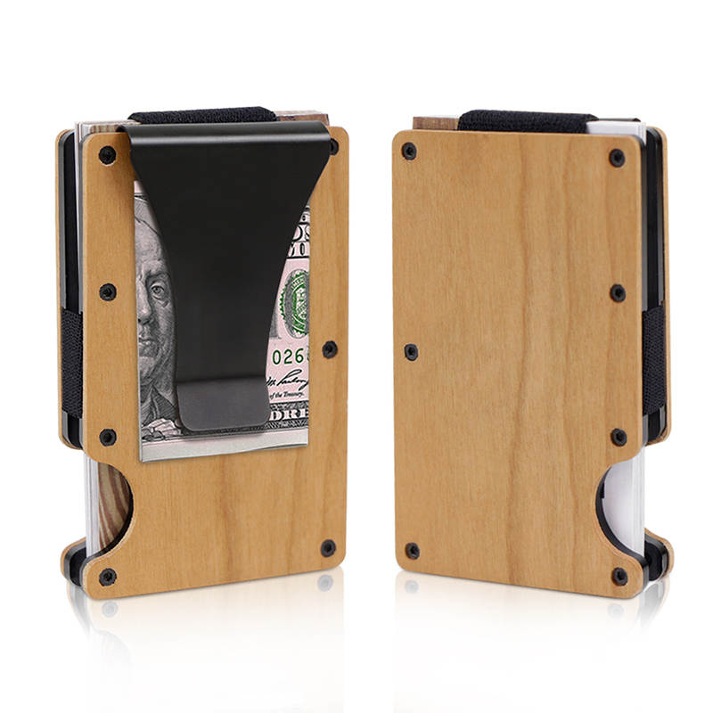 Houten kaarthouder met persoonlijke gravure, RFID-bescherming