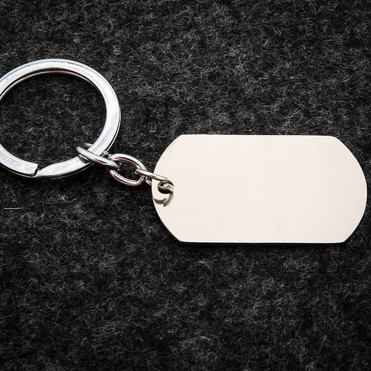 Gepersonaliseerde sleutelhanger met gegraveerd logo of QR-code