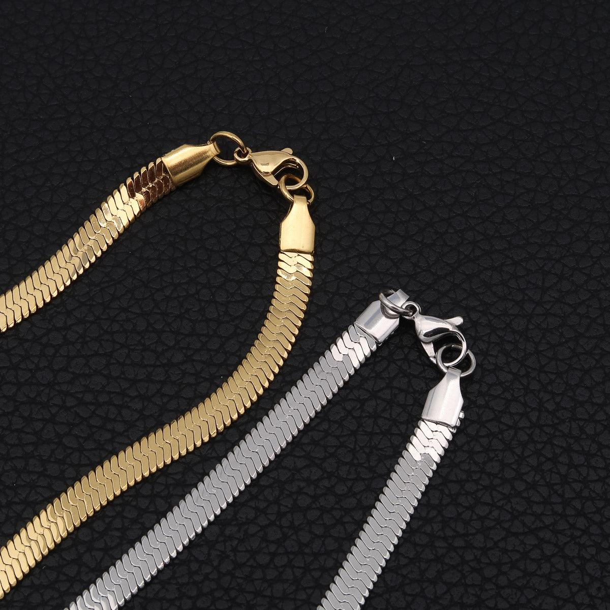 Roestvrij stalen slangenketting "Kaa" in zilver of goud