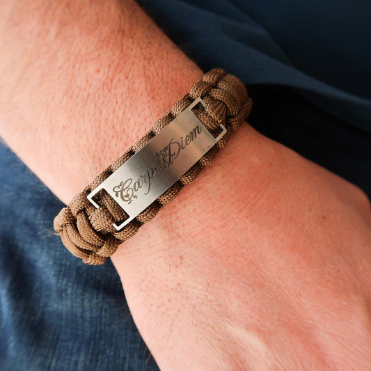 Paracord Armband "Carpe Diem" aus Nylonseil mit kostenloser Gravur